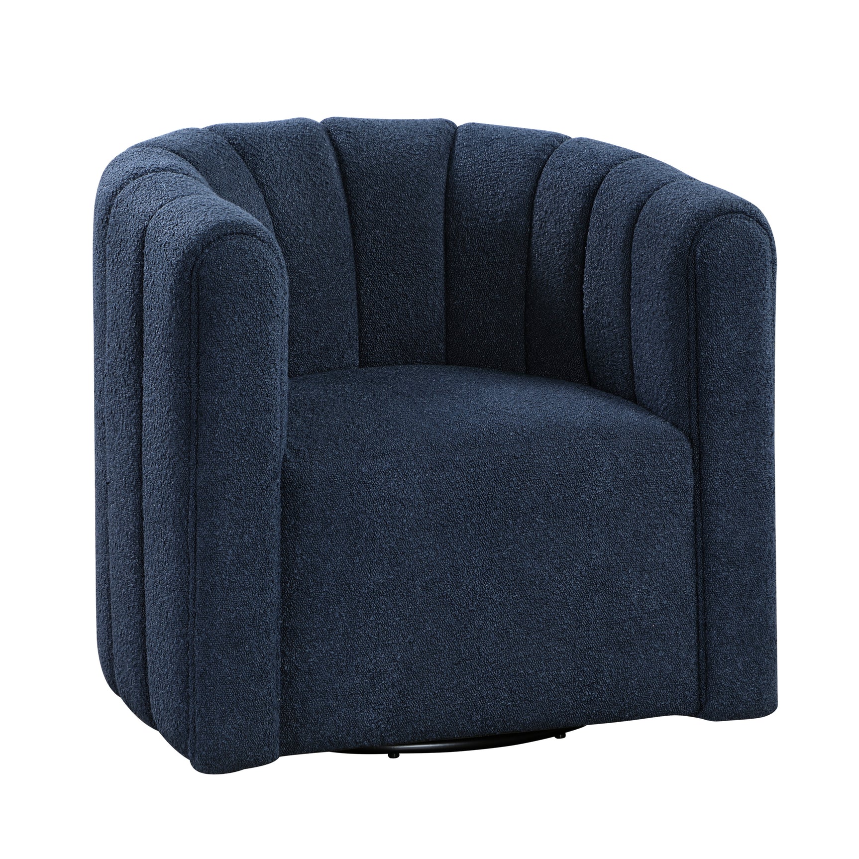 Delaney Blue Swivel Chair w/ Ottoman - Ornate Home