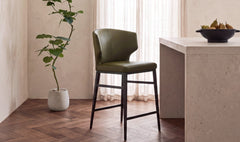 Delaney Dark Green Counter Stool - Ornate Home