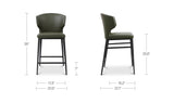 Delaney Dark Green Counter Stool - Ornate Home