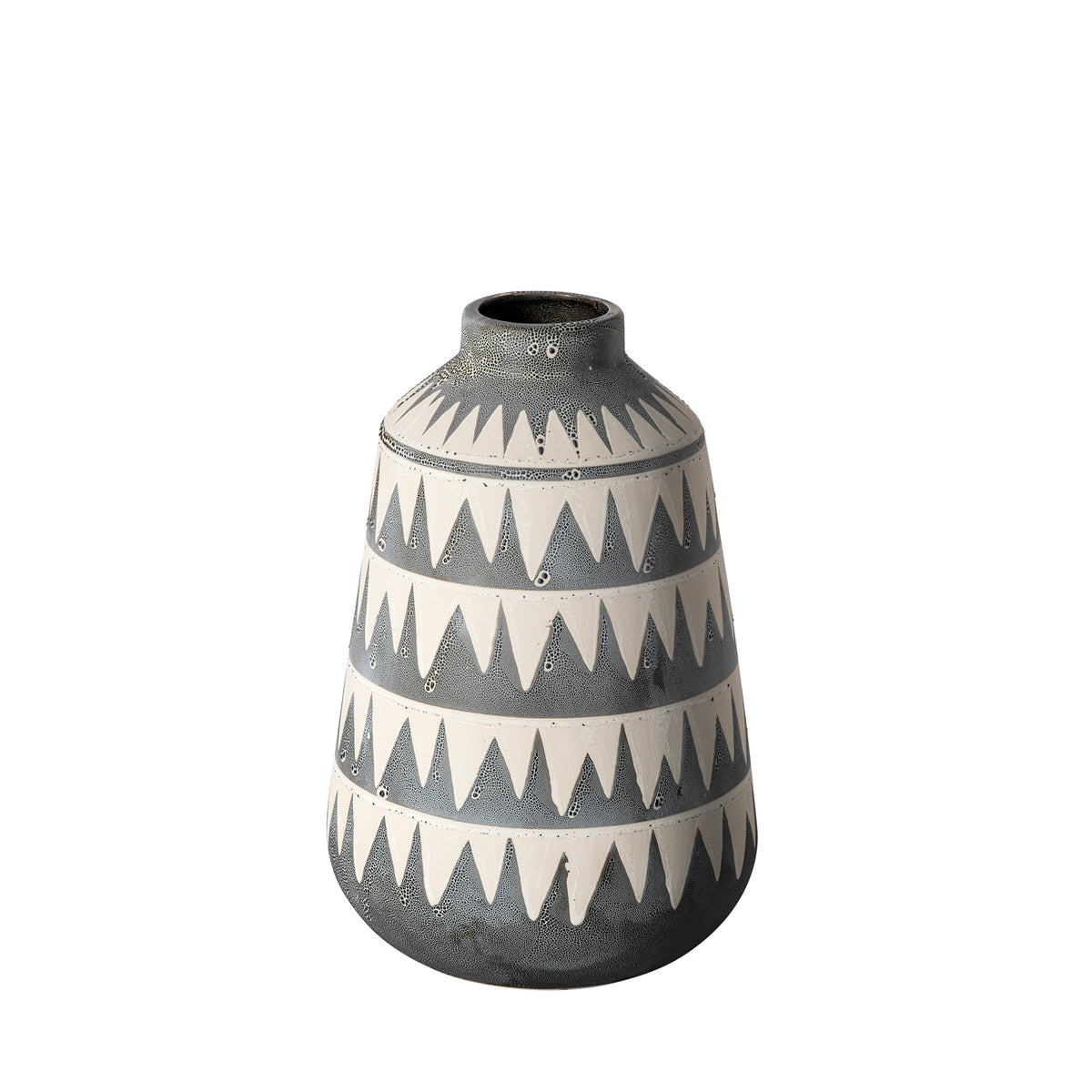 Delaney Gray Large Patterned Ceramic Vase - Ornate Home