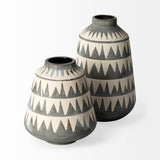 Delaney Gray Large Patterned Ceramic Vase - Ornate Home