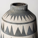 Delaney Gray Large Patterned Ceramic Vase - Ornate Home