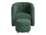 Delaney Green Swivel Chair w/ Ottoman - Ornate Home