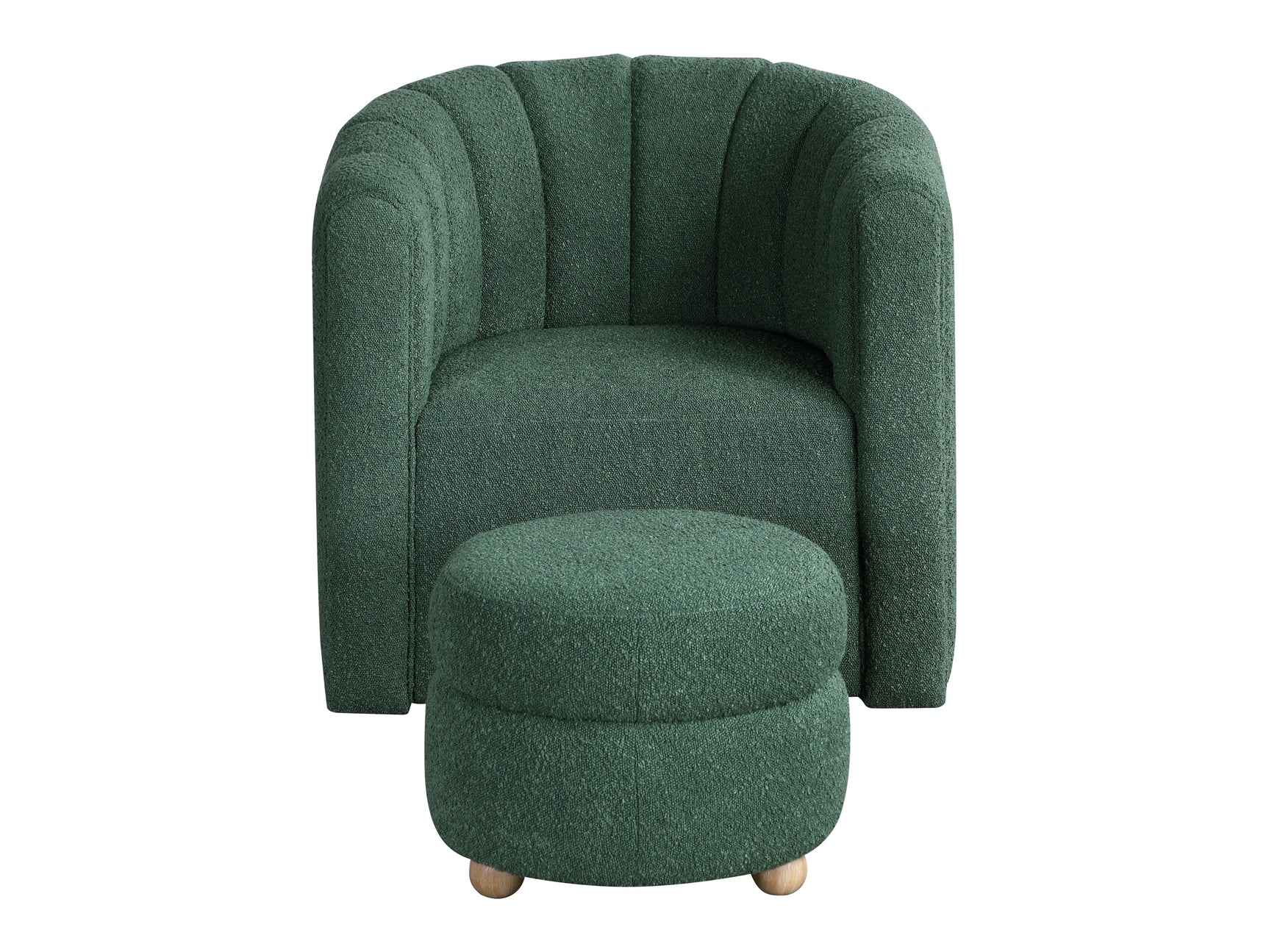 Delaney Green Swivel Chair w/ Ottoman - Ornate Home