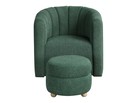 Delaney Green Swivel Chair w/ Ottoman - Ornate Home