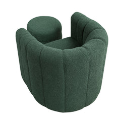 Delaney Green Swivel Chair w/ Ottoman - Ornate Home