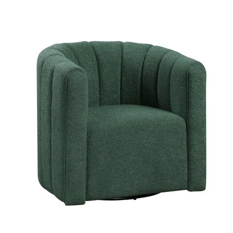 Delaney Green Swivel Chair w/ Ottoman - Ornate Home