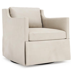 Delaney Ivory Swivel Chair Without Nails - Ornate Home