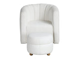 Delaney White Swivel Chair w/ Ottoman - Ornate Home