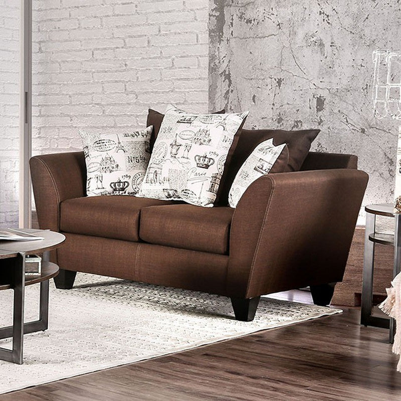 Delanie Chocolate Loveseat - Ornate Home