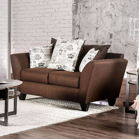 Delanie Chocolate Loveseat - Ornate Home