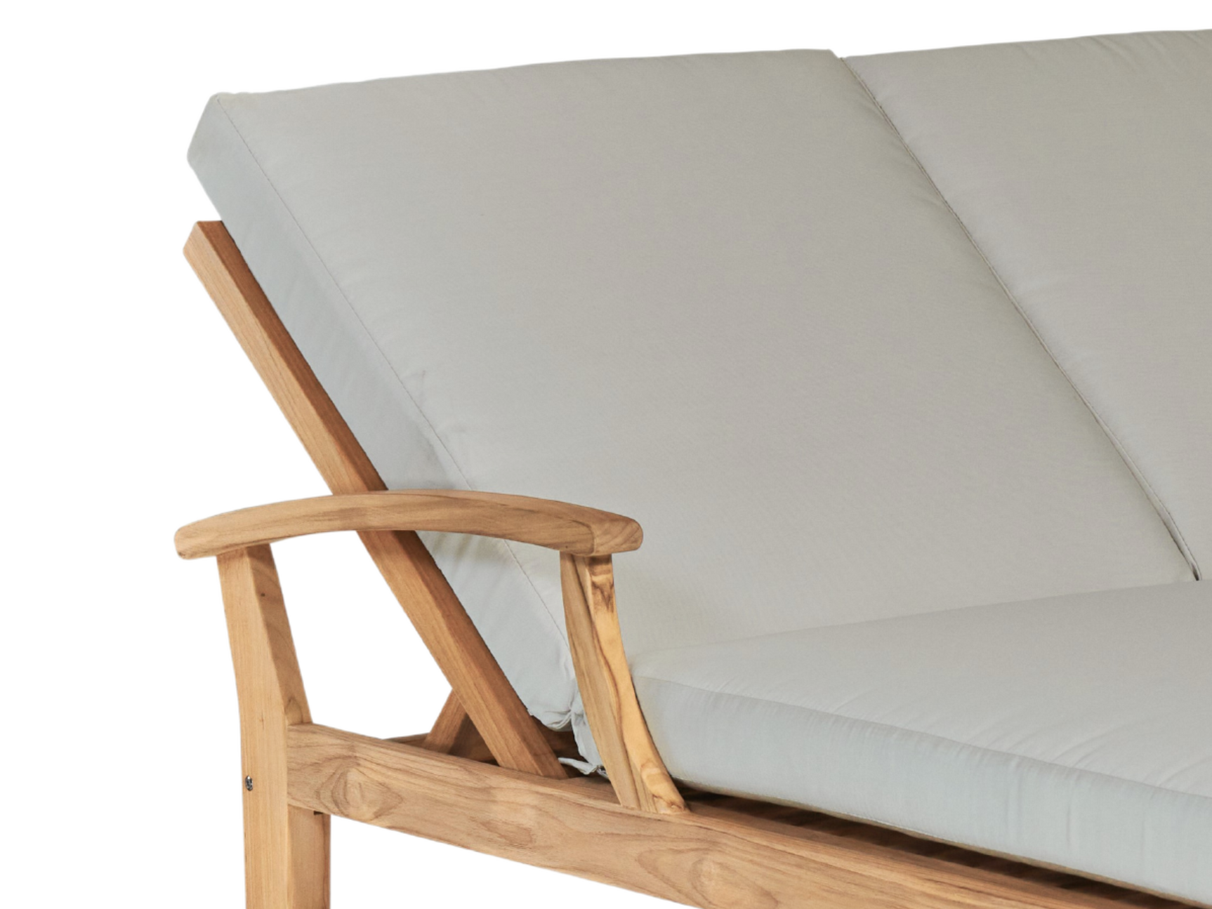 Delano Double Teak Canvas Outdoor Reclining Sunlounger with Sunbrella® Cushion - Ornate Home