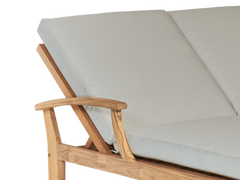 Delano Double Teak Canvas Outdoor Reclining Sunlounger with Sunbrella® Cushion - Ornate Home