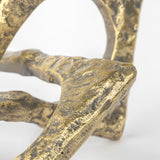 Delaunay Gold Large Hammered Metal Interlinked Patterned Decorative Object - Ornate Home