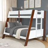 Delbin White/Dark Cherry Twin/Full Bunk Bed - Ornate Home