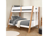 Delbin White/Natural Twin/Full Bunk Bed - Ornate Home