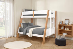 Delbin White/Natural Twin/Full Bunk Bed - Ornate Home