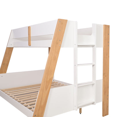 Delbin White/Natural Twin/Full Bunk Bed - Ornate Home