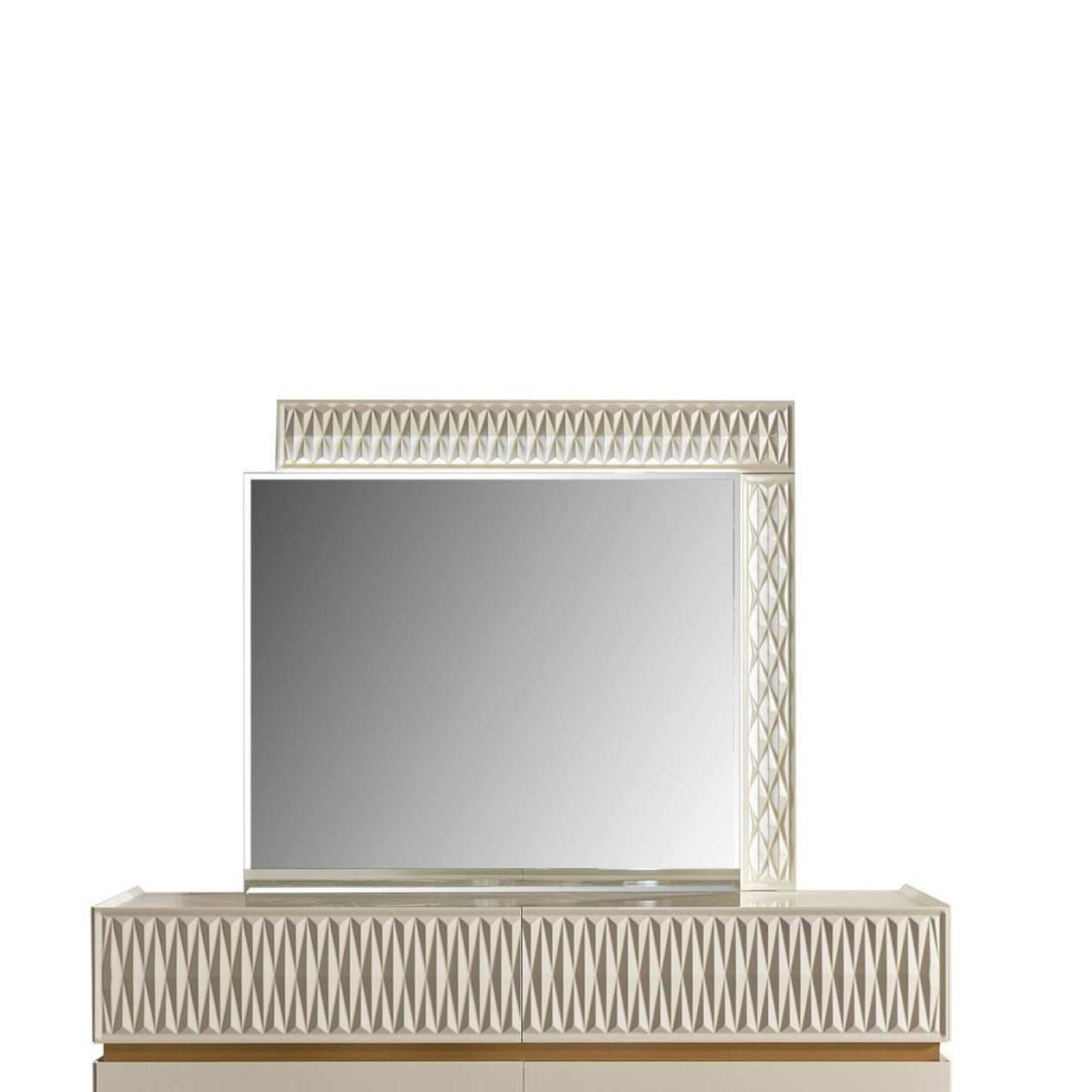 Delfano Beige Bedroom Mirror - Ornate Home