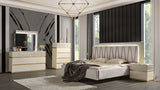 Delfano Beige King Bed w/ LED Headboard - Ornate Home