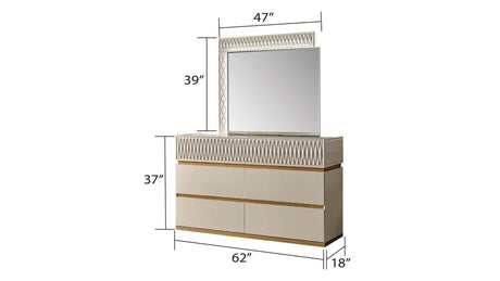 Delfano Beige King Bedroom Set /4pc - Ornate Home