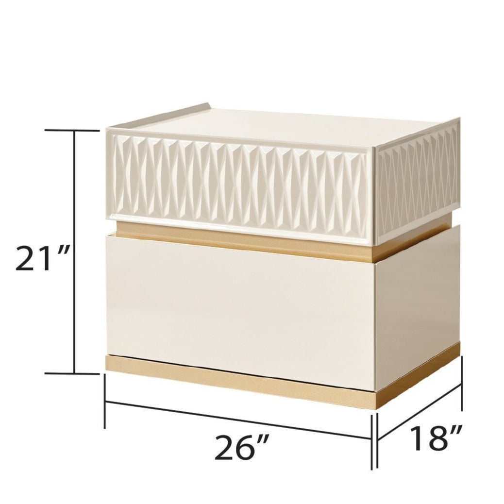 Delfano Beige Nightstand - Ornate Home