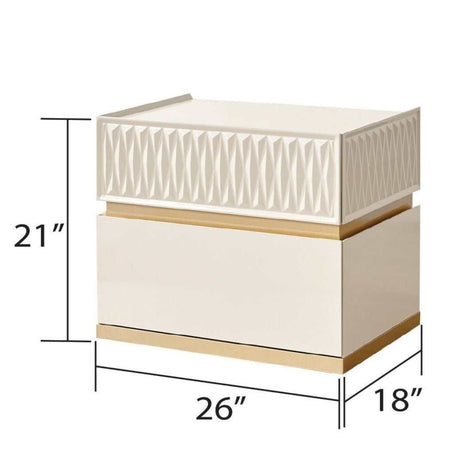 Delfano Beige Nightstand - Ornate Home