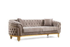 Delfi Taupe 2-Piece Living Room Set - Ornate Home