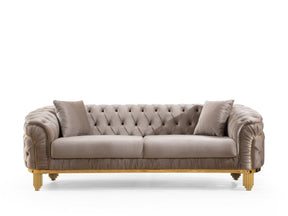 Delfi Taupe 2-Piece Living Room Set - Ornate Home