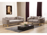 Delfi Taupe 3-Piece Living Room Set - Ornate Home