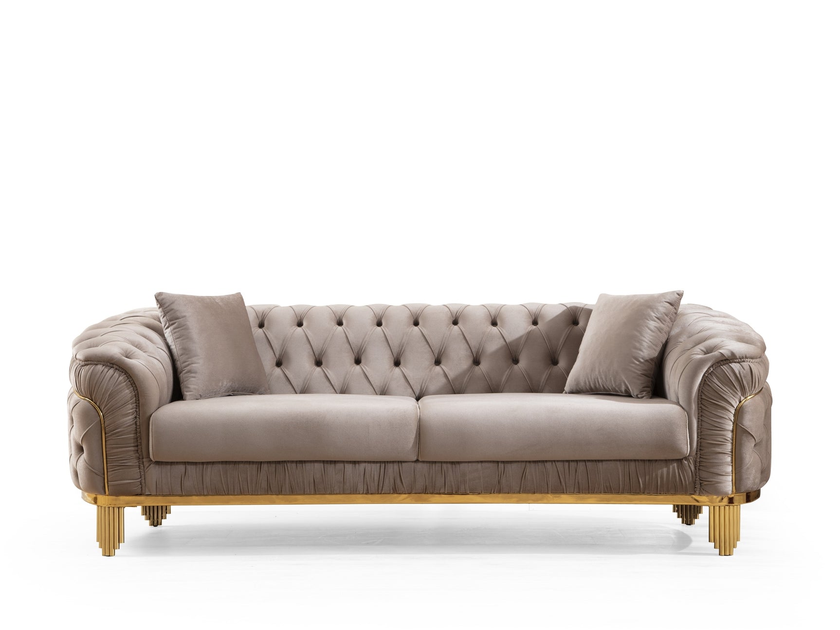 Delfi Taupe 3-Piece Living Room Set - Ornate Home