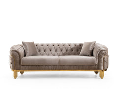 Delfi Taupe 2-Piece Living Room Set - Ornate Home