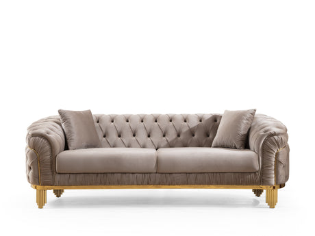 Delfi Taupe 3-Piece Living Room Set - Ornate Home