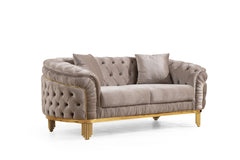 Delfi Taupe 2-Piece Living Room Set - Ornate Home