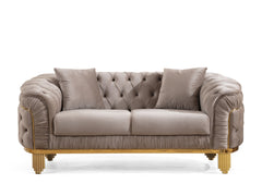 Delfi Taupe 2-Piece Living Room Set - Ornate Home