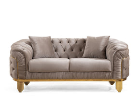 Delfi Taupe 2-Piece Living Room Set - Ornate Home