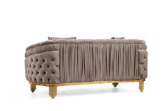 Delfi Taupe 2-Piece Living Room Set - Ornate Home