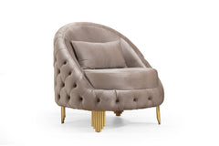 Delfi Taupe 3-Piece Living Room Set - Ornate Home