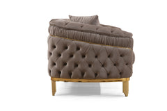 Delfi Taupe 3-Piece Living Room Set - Ornate Home