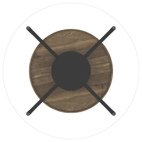 Delfin Brown 3-piece Round Coffee and End Table Set - Ornate Home