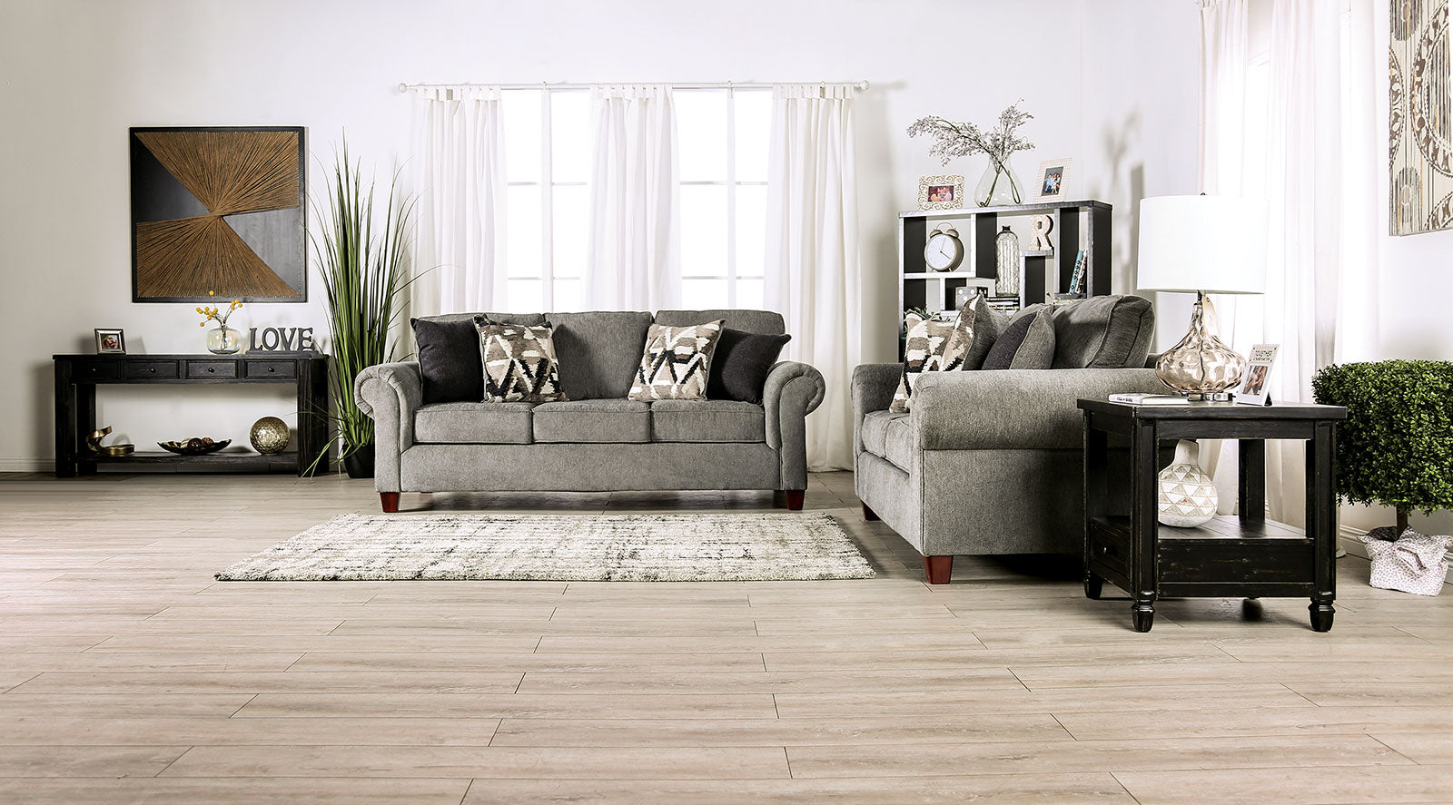 Delgada Graphite Loveseat - Ornate Home