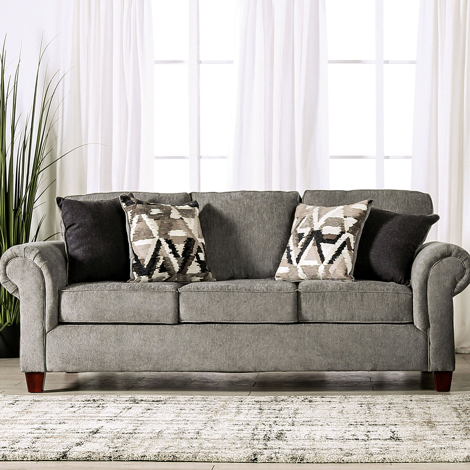Delgada Graphite Sofa & Loveseat - Ornate Home