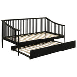 Delgado Black Windsor Twin Wood Daybed with Trundle - Ornate Home