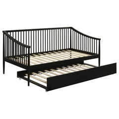 Delgado Black Windsor Twin Wood Daybed with Trundle - Ornate Home