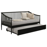 Delgado Black Windsor Twin Wood Daybed with Trundle - Ornate Home