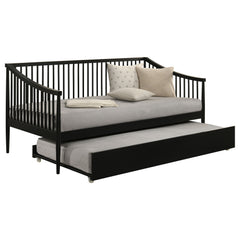 Delgado Black Windsor Twin Wood Daybed with Trundle - Ornate Home