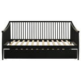 Delgado Black Windsor Twin Wood Daybed with Trundle - Ornate Home