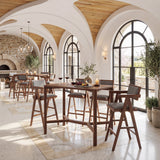 Delhi Gray & Walnut Barstool (Set of 2) - Ornate Home