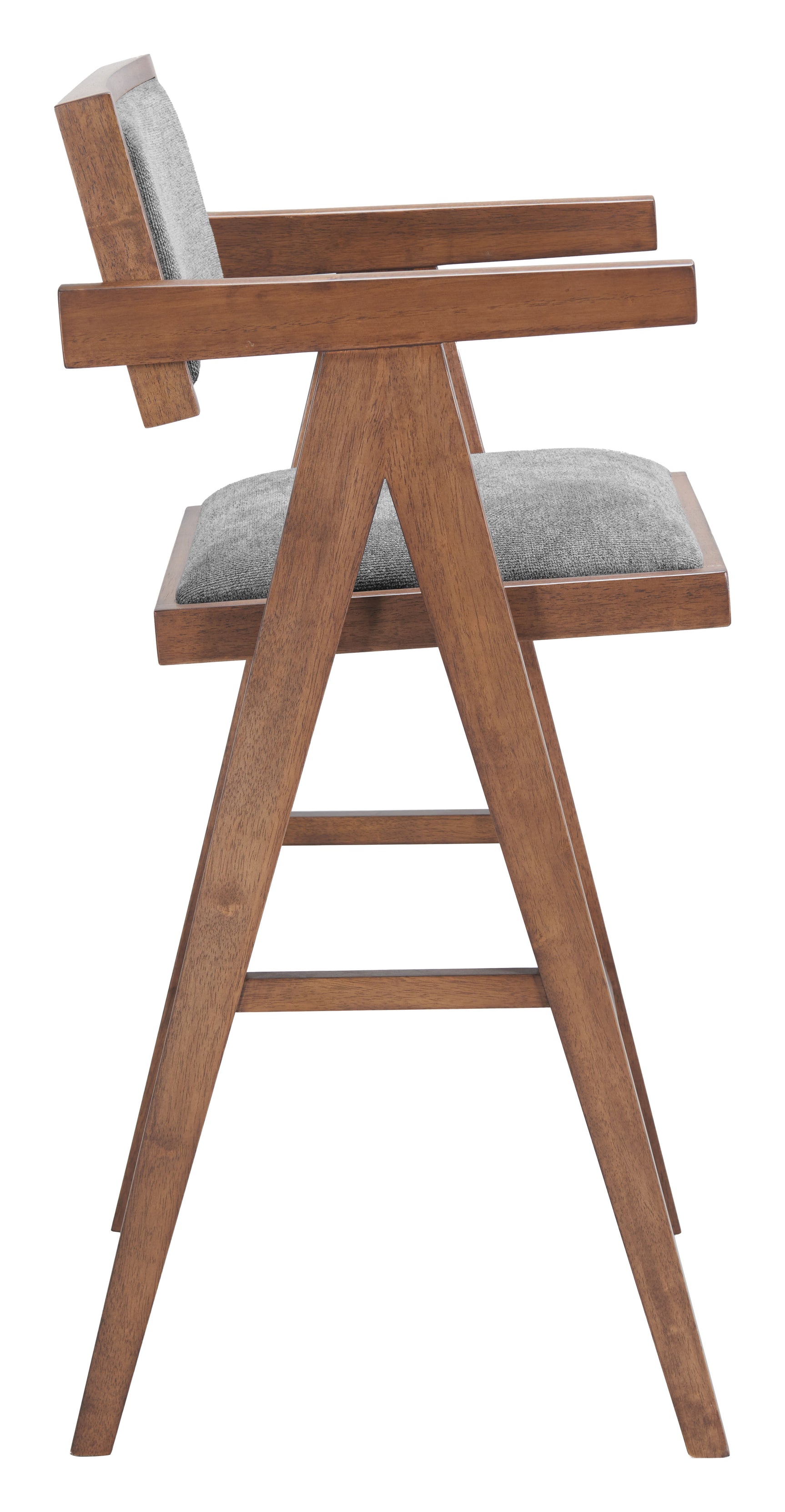 Delhi Gray & Walnut Barstool (Set of 2) - Ornate Home