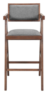 Delhi Gray & Walnut Barstool (Set of 2) - Ornate Home